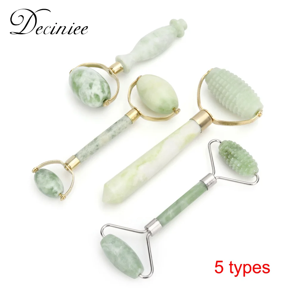 5 стилей натуральный нефритовый роликовый камень лицо массажер для лифтинга