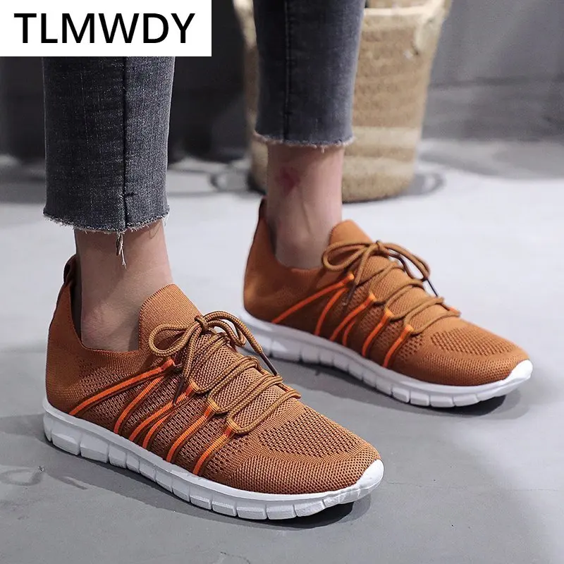 

2021 Spring Autumn Women Mesh Breathable Sneakers Fashion Women Lace-up Casual Shoes Platform Comfortable Women Vulcanized Shoes
