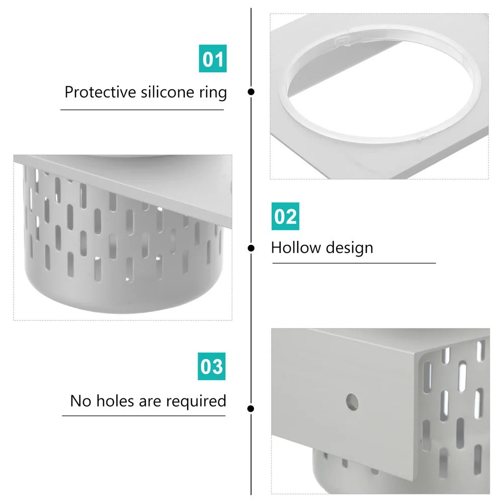 

1Pc Space Aluminum Storage Rack Wall Mount Punch Free Storage Container