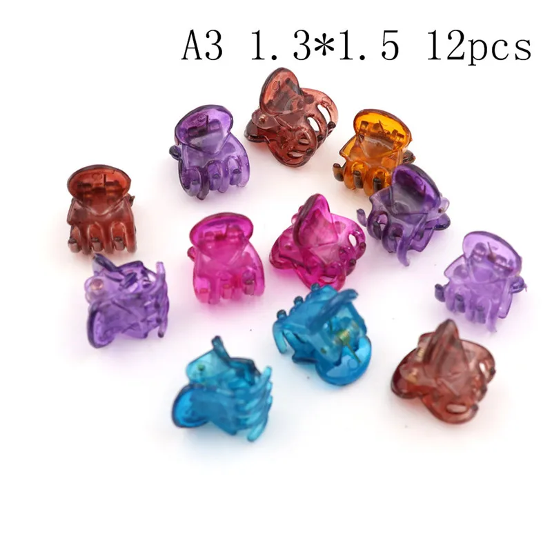 Pinzas para el pelo de 12 piezas para mujer y ni&ntilde;a, accesorios de pl&aacute;stico transparente negro, marr&oacute;n, Mini pinzas para el pelo, regalos-1