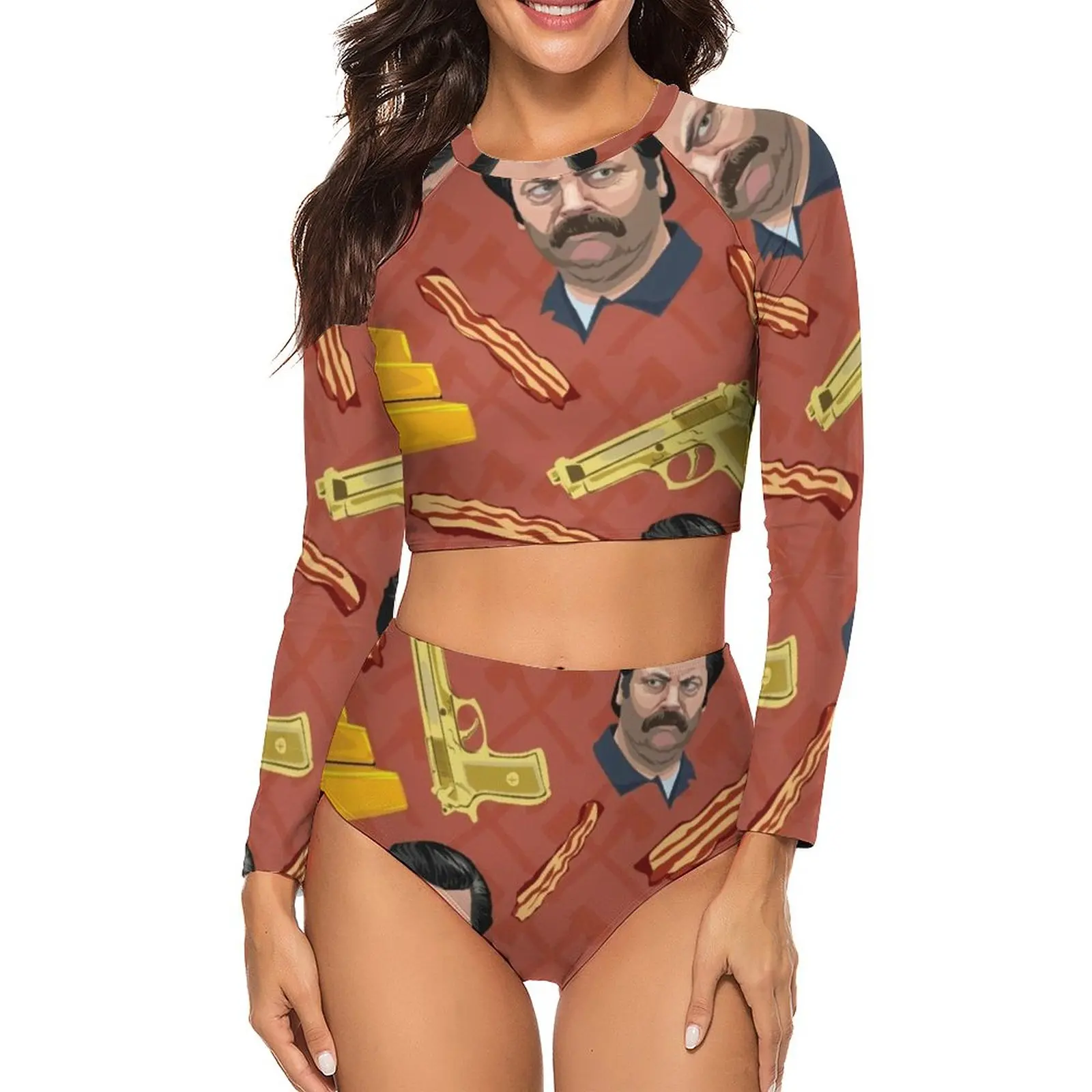 

Пистолет бикини купальный костюм с высокой талией пикантная одежда для плавания для полных новый купальный костюм из 2 предметов