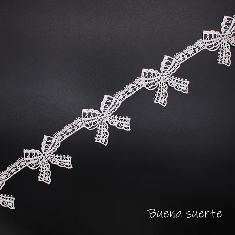 Лента кружевная белая с бантом 5-7 см 3 вида | Дом и сад