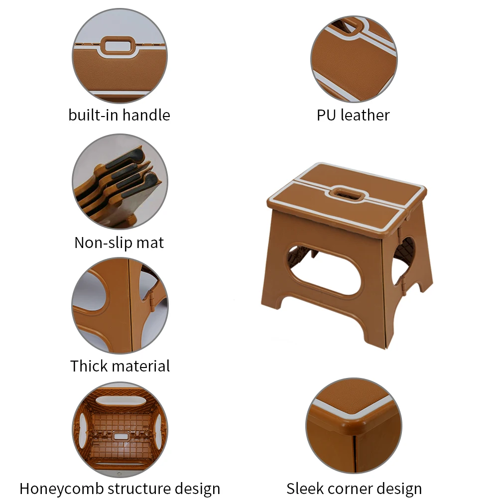 Складной стул из полиуретана Многофункциональный пластиковый табурет для ног