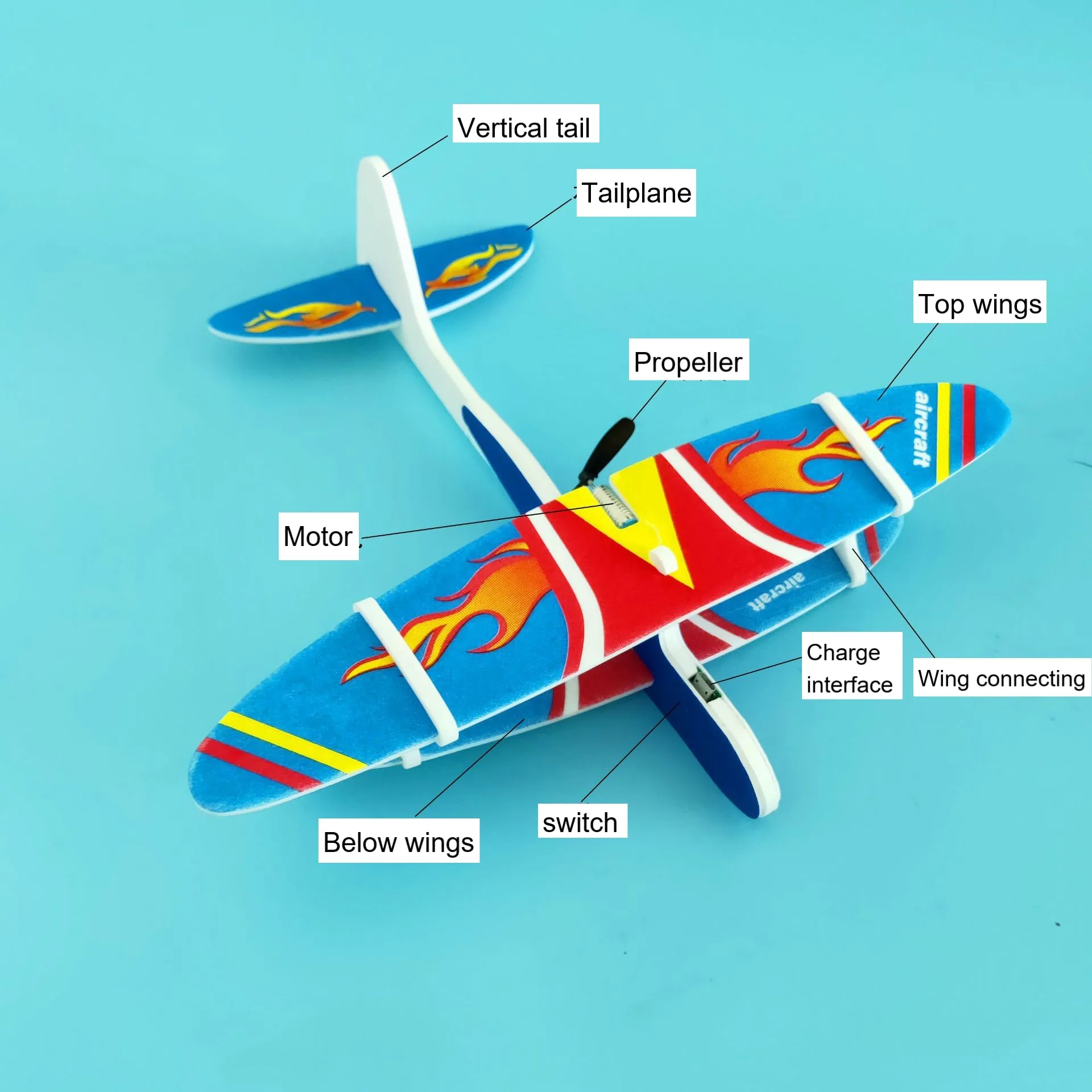 Charging самолет usb зарядка из пенопласта модель пледы планер пеноматериала Открытый