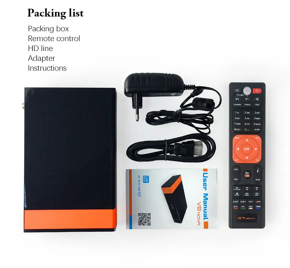 Спутниковый ресивер GT MEDIA V8 NOVA DVB S2 встроенный Wi-Fi поддержка FULL HD 1080P спутниковый