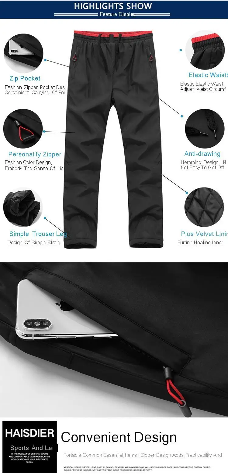 Pants Men Easy Thickening Sweatpants Windbreak Add Cotton Fleece Warm Trousers Men Student Casual Long Pants Joggers Streetwear