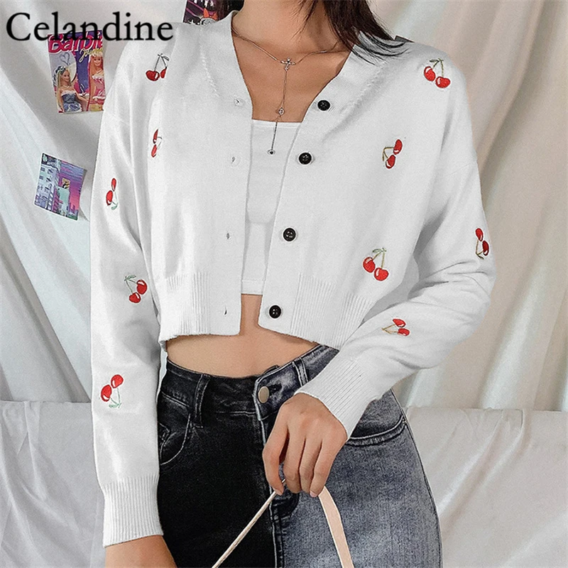 Celandine сексуальный женский осенний белый розовый вязаный короткий кардиган с
