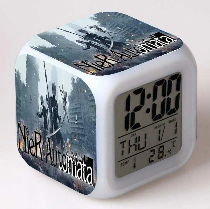 

Anime NieR:Automata LED 7 Color Flash Digital Alarm Clocks Night Light Bedroom Desk Clock Alarm-Clock seven colors