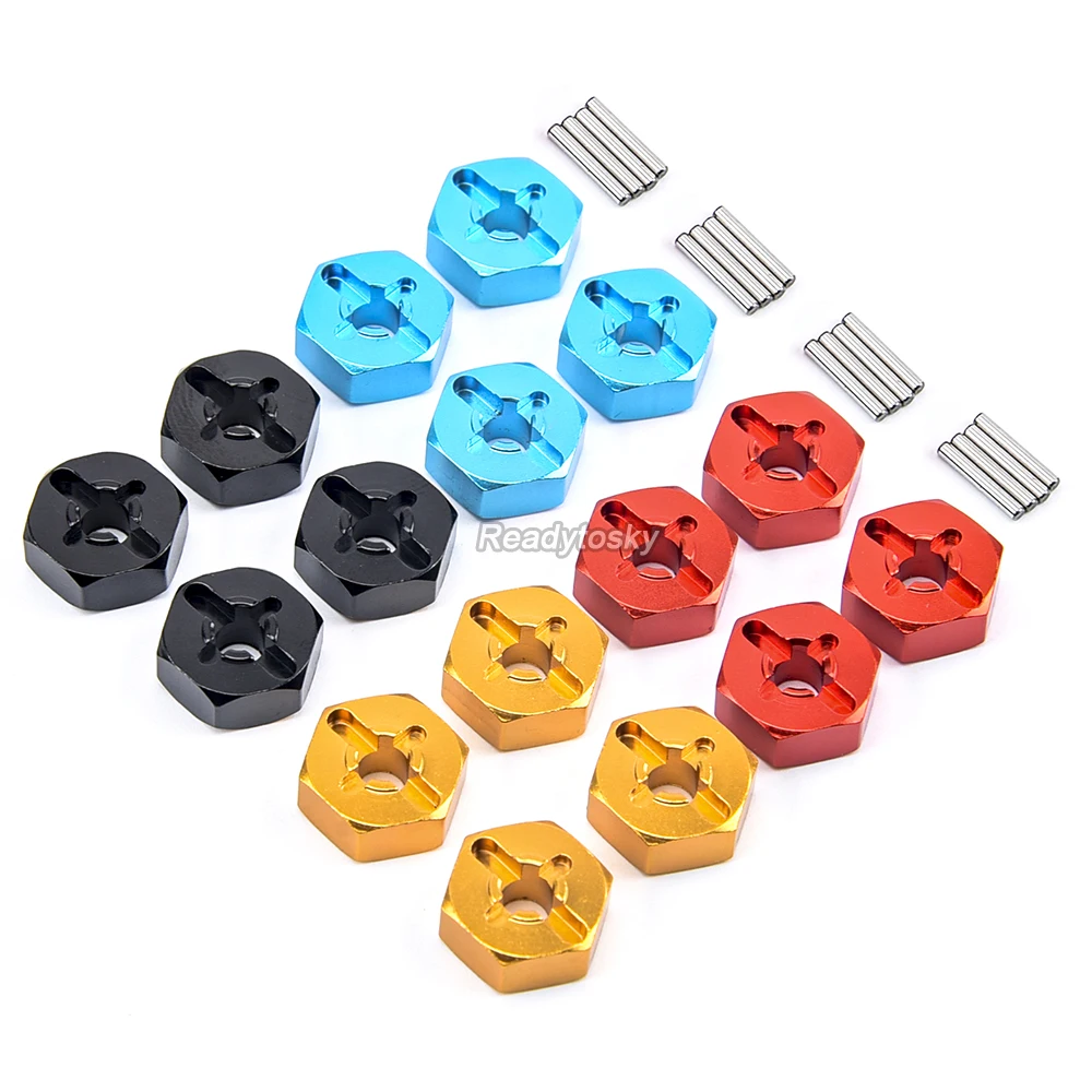 

4pcs/lot Aluminum Alloy 12mm Combiner Wheel Hub Hex Adapter Upgrades for Wltoys 144001 1/14 RC Car Spare Parts
