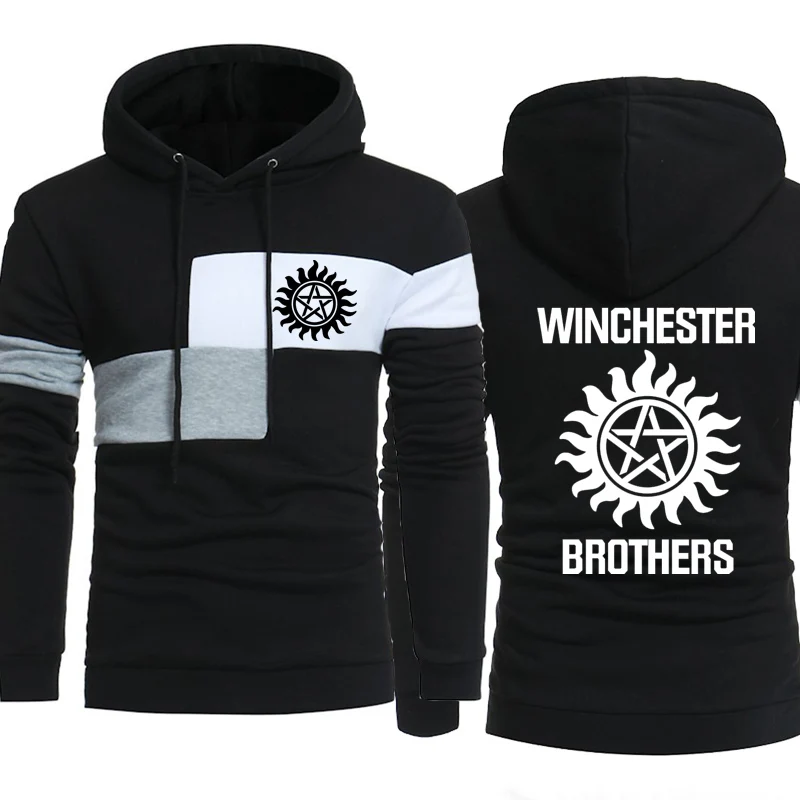 

Unisex Spring Autumn Men's hoodie Winchester Brothers Printing Splicing Men's Sweatshirt Cotton Men's pullover
