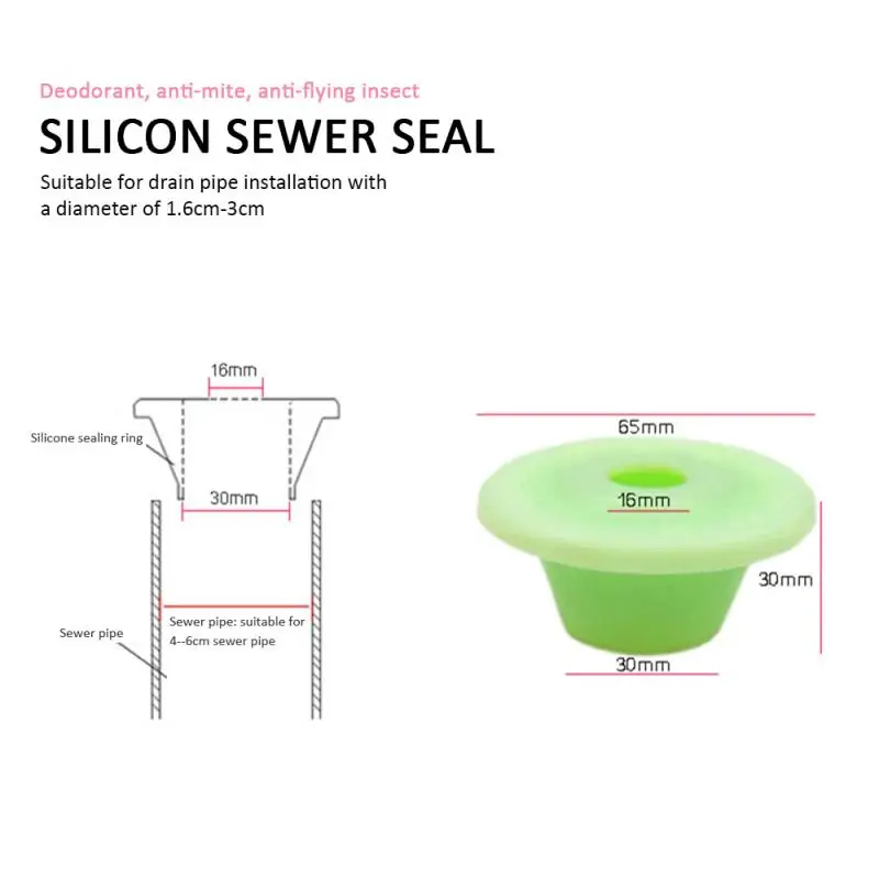 Silicone Drains Sewer Pipe Sealing Ring Floor Kitchen Sink Overflow Drain Cover Gang Deodorant Washing Machine Smell Proof | Обустройство