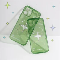fashion emerald green premium star clear phone cases for iphone 12 pro max 11 pro max x xs xr 7 8 plus 12mini soft tpu cover