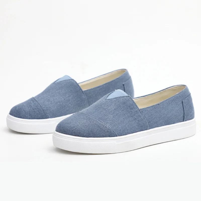 Женские холщовые Туфли эспадрильи повседневные лоферы без застежки плоская