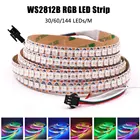 Светодиодная ленсветильник RGB WS2812B, 5 В, SMD 5050, полноцветный пиксельный свет s, 3060144 светодиодовм, водонепроницаемая, гибкая светодиодная лента RGB, 1 м, 2 м, 5 м