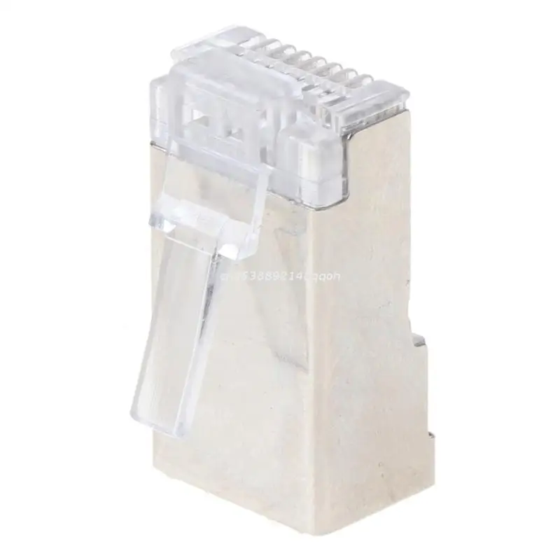 

10Pcs Cat6 8-Pin RJ45 8P8C Shielded Stranded Crimp Modular Plug Connector Socket Dropship
