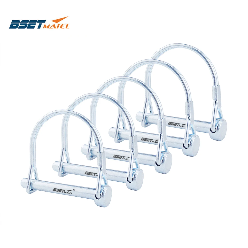 

5X Spring Carbon Steel PTO Pin Round Arch Wire Shaft Locking Lock Pin Safety Coupler Retainer Farm Trailers Wagons Lawn Garden