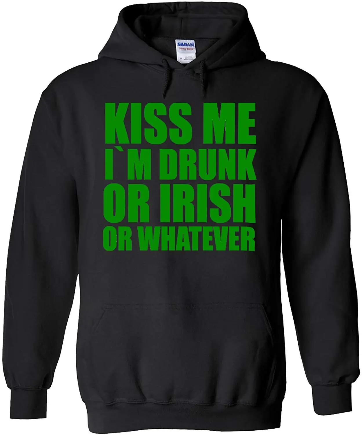 Kiss Me I Am Drunk или Irish or What Новинка Черный Мужской Женский унисекс свитшот с капюшоном