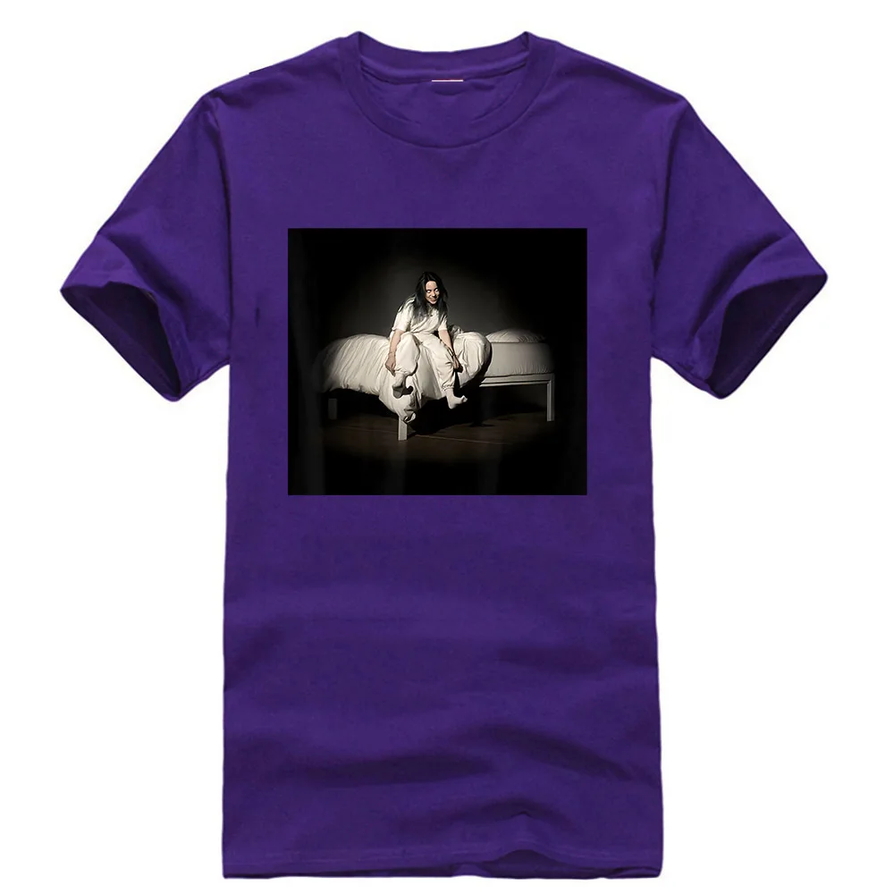 Фиолетовый Черная футболка Billie Eilish Sweet Dreams S 3Xl Подарочная футболка на день рождения - Цвет: Фиолетовый