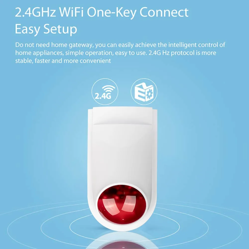 Беспроводная уличная водонепроницаемая сирена tuya 2 4G Wi Fi Стробоскопическая с