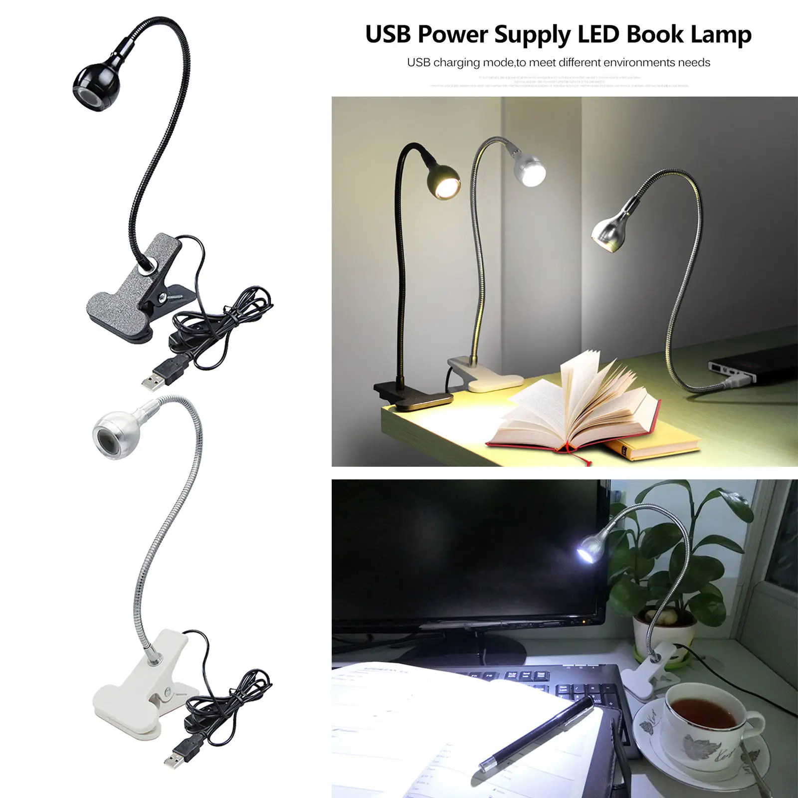 LED Desk Lamp with Clamp Eye-Caring Swing Arm Light Dimmable Table for Home Office 4 Brightness Study | Освещение
