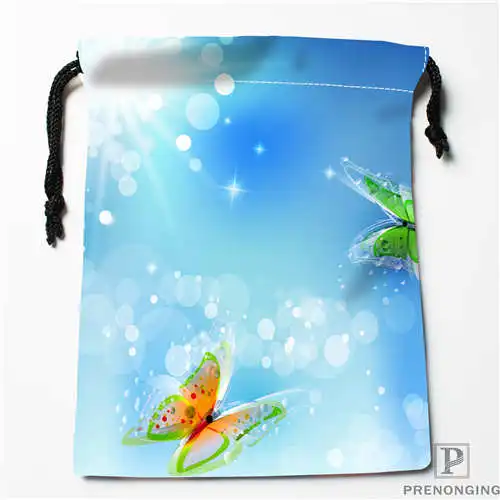 Custom Printing blue-butterfly Drawstring Shopping Bags Travel Storage Pouch Swim Hiking Toy Bag Unisex Multi Size19-01-04-21 | Багаж и