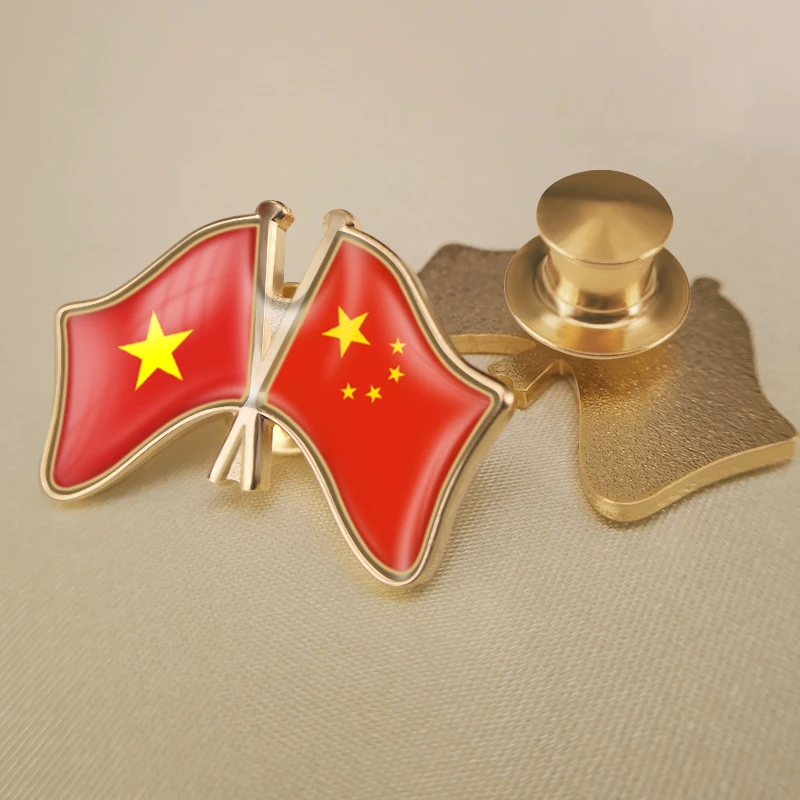Вьетнам и Китай перекрестные двойной флаг дружбы значков на булавке брошь