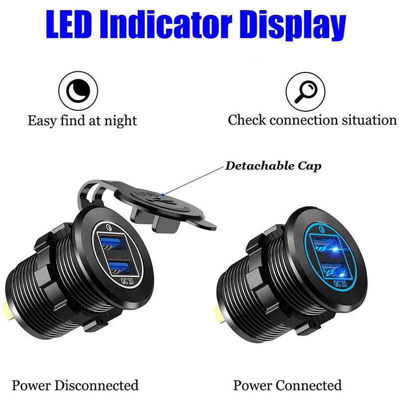 3A двойной порт USB зарядное устройство гнездо адаптер 36 Вт Водонепроницаемый