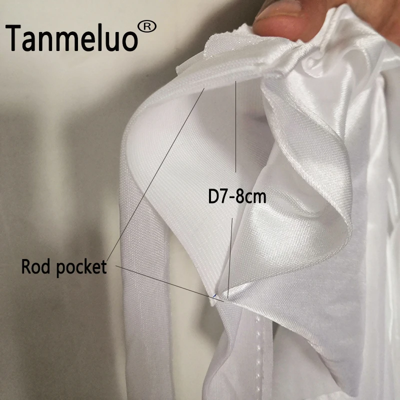 Белые прозрачные тканевые шторы из ледяного шелка Висячие Фотофон свадебные