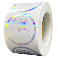 new thank you rainbow sticker round labels for supporting my small business 500pcsroll 1 5 inch rainbow holographic stickers