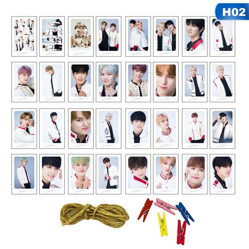32 шт./компл. k-pop EXO SEVENTEEN два альбома LOMO карты Мода DIY самодельные бумажные фото карты