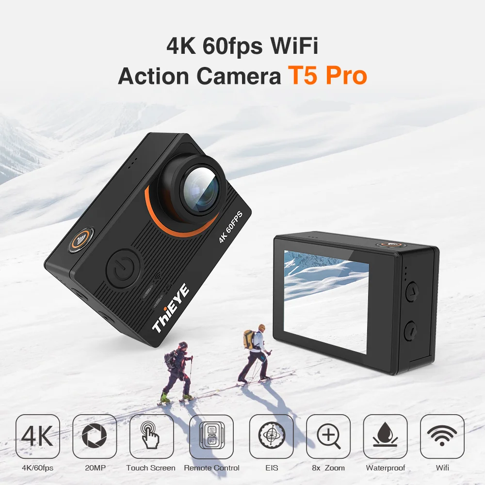 Экшн камера tieye T5 Pro с пультом дистанционного управления Wi Fi Bluetooth Ultra HD 4K 60fps