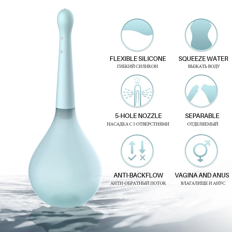 Анальный очиститель силиконовая клизма Душевая насадка для ягодиц здоровый