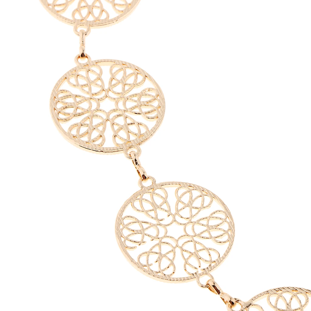 Винтажный пояс с металлической цепочкой широкий кисточкой в виде золотых монет