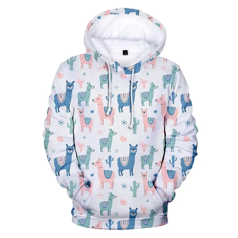 

Summer Men's and Women's Hoodie 3D Alpaca Fleece Hoodie Sweatshirt Kpop Hip Hop Style Oversized Long Sleeve Pullover Streetwear