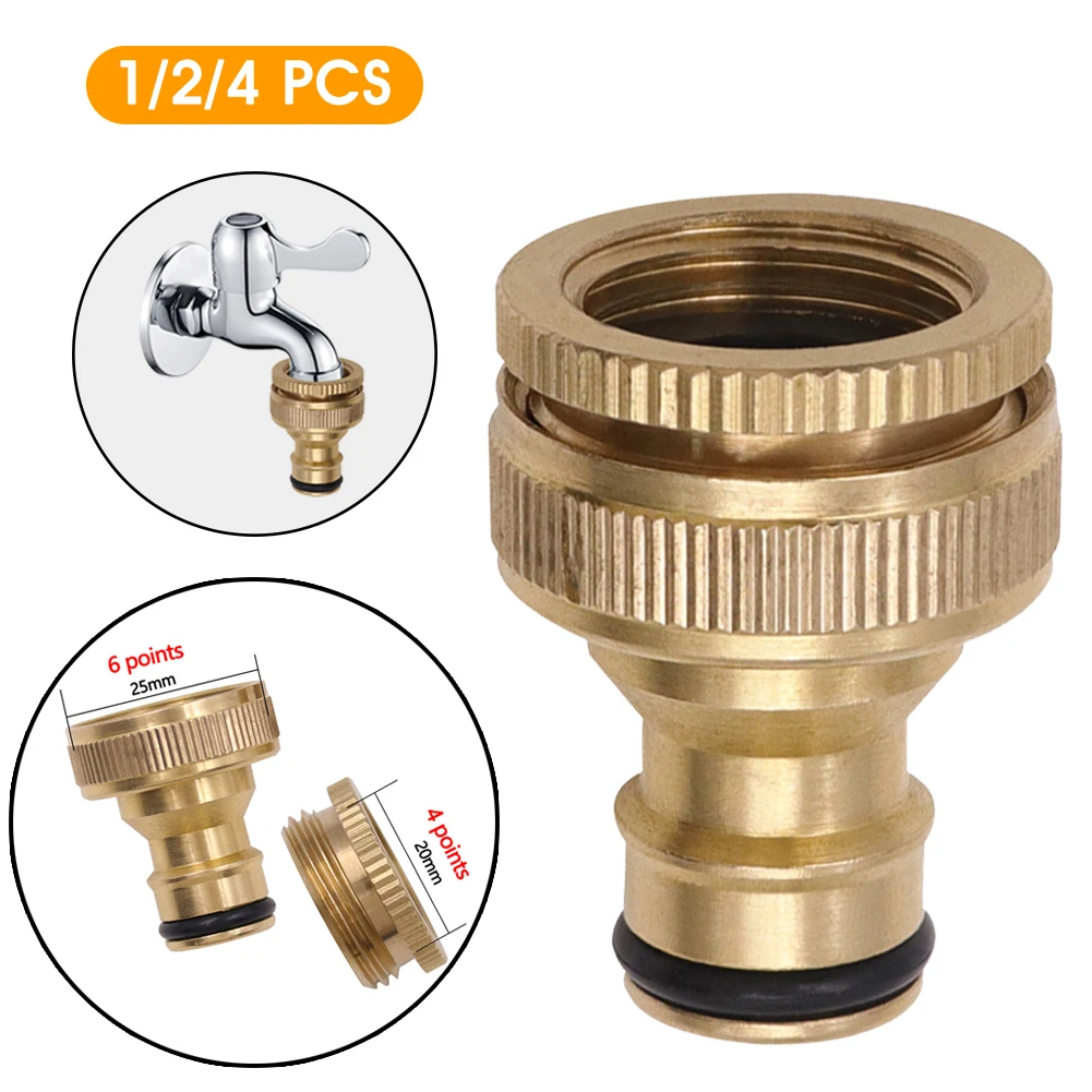 

Garden Faucet Tap Hose Quick Connector Adapter 3/4" With 1/2" Adapter Brass Home Watering Car Wash Fitting Hose Connecto Male