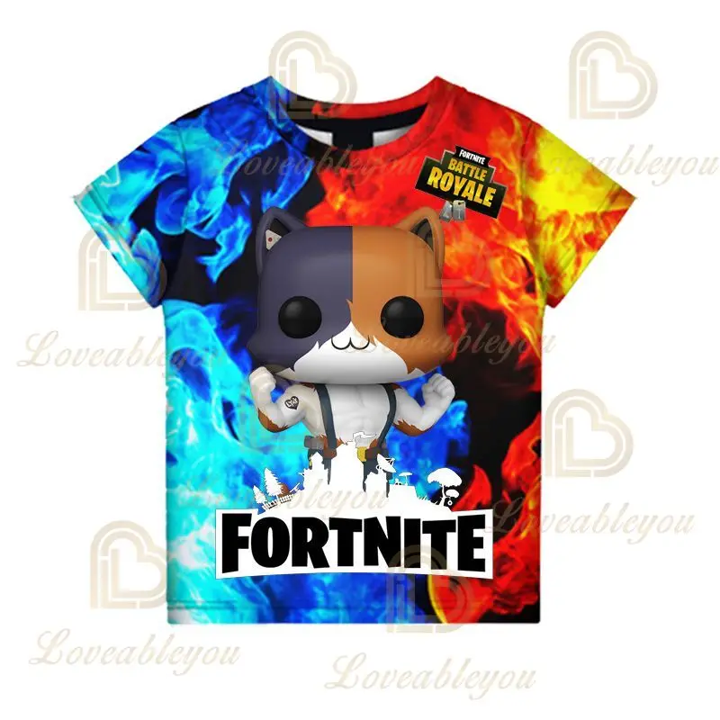 

Fortnite Boys T-shirt Kids Tops Summer Children Clothes 3D-Print Funny Battle Royale Game Graphics T Shirt Toddler Girls Top Tee
