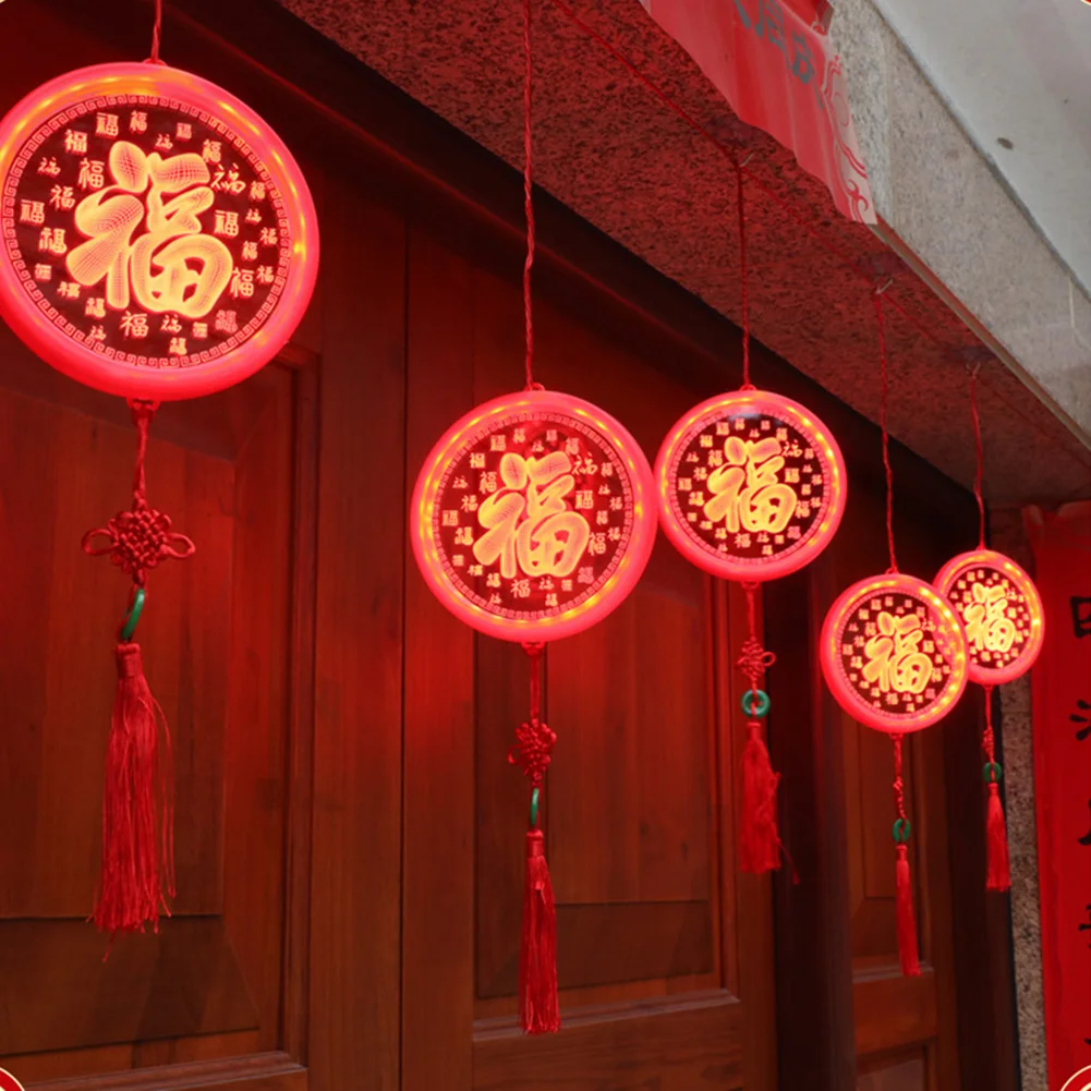 

Good Fortune Red Lantern for Chinese Knot Happy New Year String Lights Spring Festival Home Pendant Decorative Hanging Lanterns