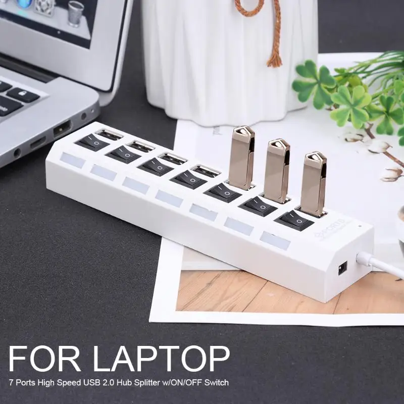 Usb-хаб 2 0 Мульти USB порт 7 портов s концентратор с выключателем вкл/выкл