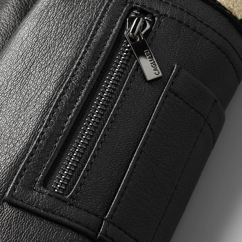 

2021 New Men's Real Leather Jackets Men Motorcycle Genuine Goatskin Leather Jackets Goat Spring Autumn S8639