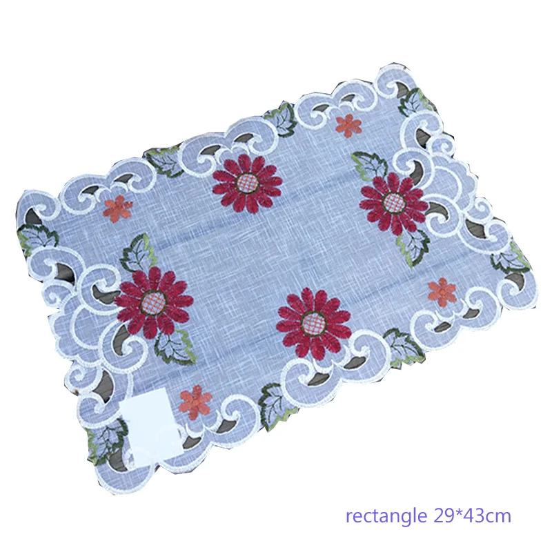 

Modern white Embroidery placemat cup mug dining coaster kitchen coffee dish table place mat lace doily wedding drink pad decor