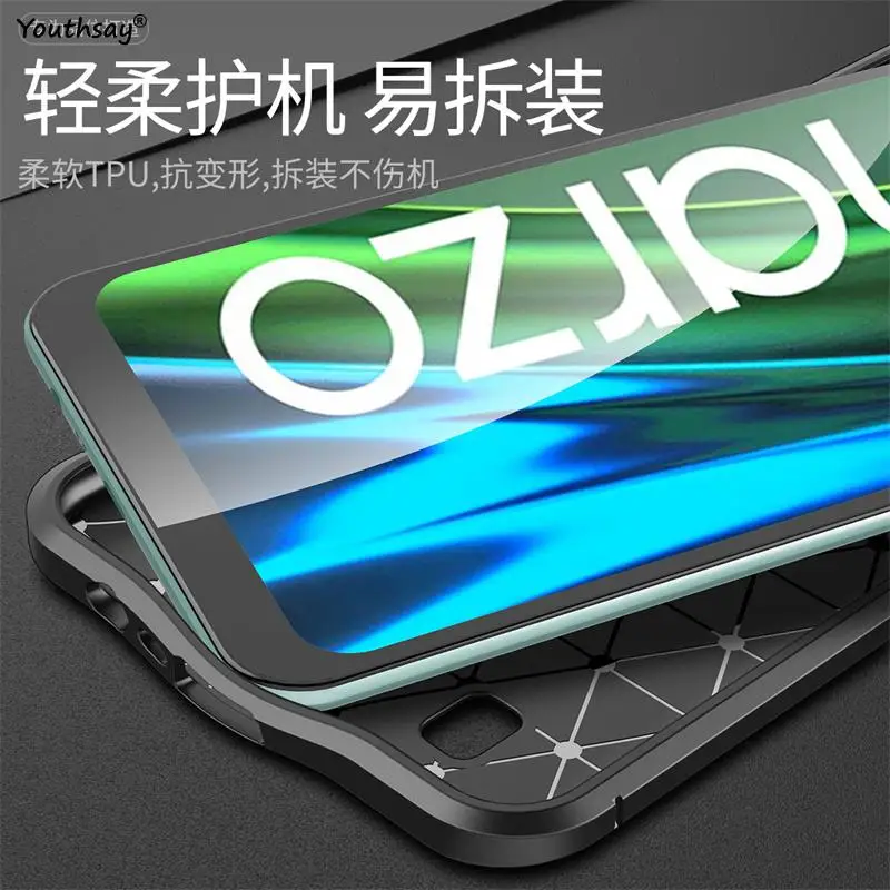 for realme narzo 50i cover case for realme narzo 50i 50a cover funda shockproof tpu soft leather phone case for realme narzo 50i free global shipping