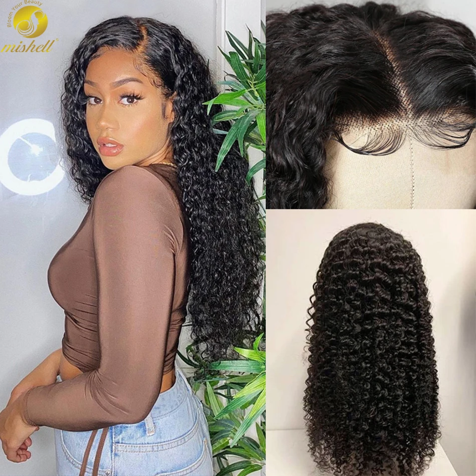 Mishell 28 30 38 40 Inch Deep Wave Glueless Curly Lace Front Human Hair Wigs Pre Plucked Bleached Knots Remy Frontal Lace Wigs