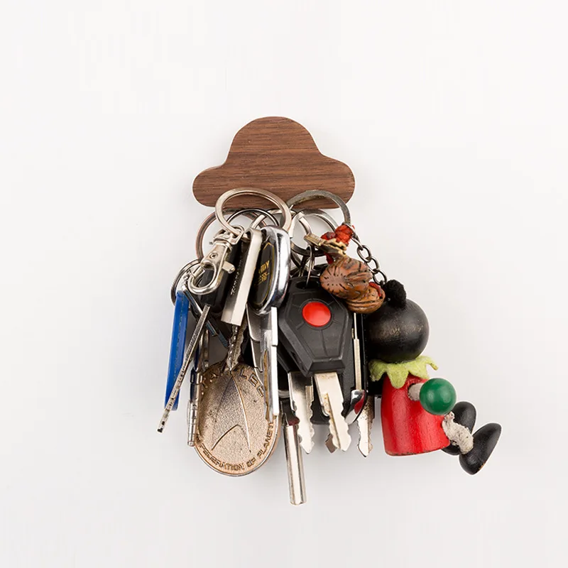 Нордический твердый деревянный крючок для ключей Elm cloud креативный магнитный