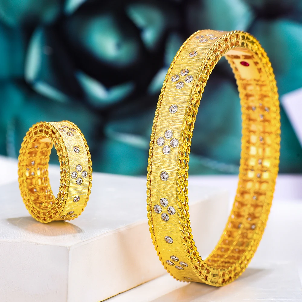 

missvikki Trendy Gorgeous Luxury Bangle Ring Jewelry Set for Women Girl Bridal Wedding Important Occasion Party Noble Symbol