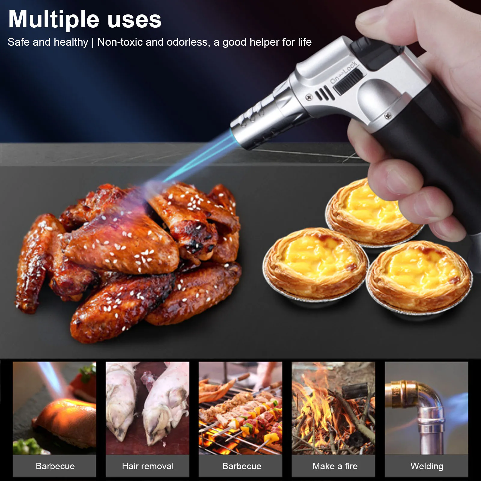 Кухня сварочный фонарь Зажигалка Jet бутан газовой зажигалки турбо Портативный