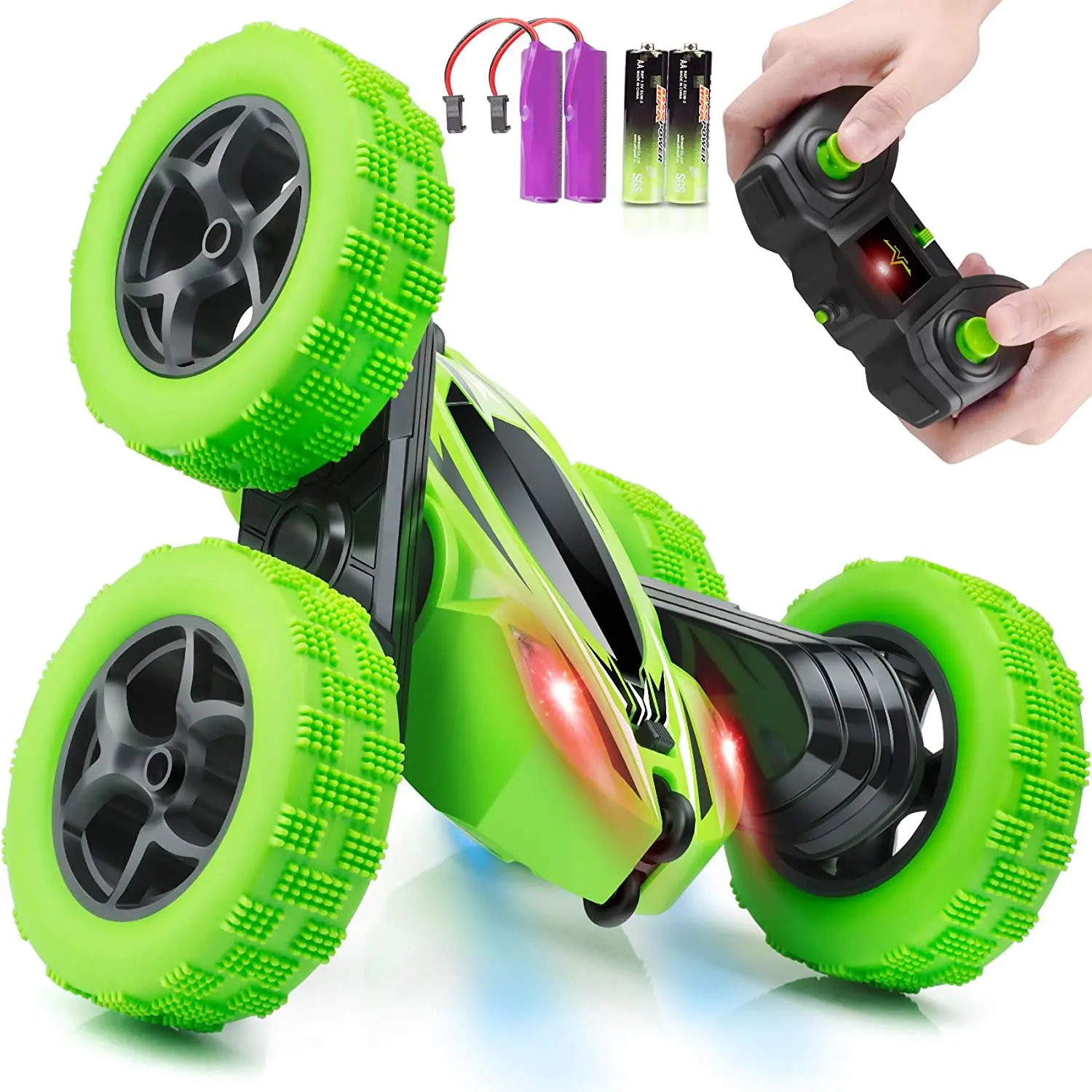 

Remote Control Car, ORRENTE RC Cars Stunt Car Toy, 4WD 2.4Ghz Double Sided 360° Rotating RC Car with Headlights, Kids Xmas Toy