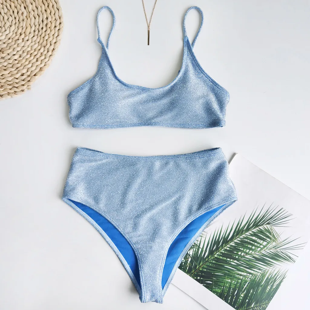 

Women Solid Summer Swimwear Bikinis Sexy Biquinis Set Push Up Bathing Suit Swimsuit Ladies Halter Beachwear Swimming Bikini L