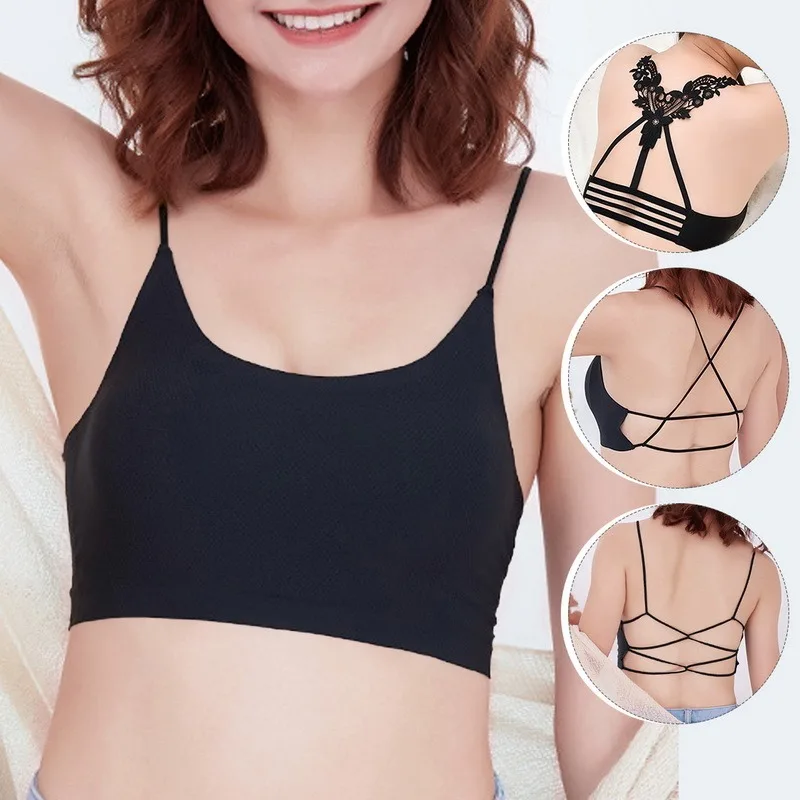 

Tube Top Women with Open Back Camisole Vest Crop Sexy Top Female Tank Beach Women's Bra Halter Top with Thin Straps for Sports