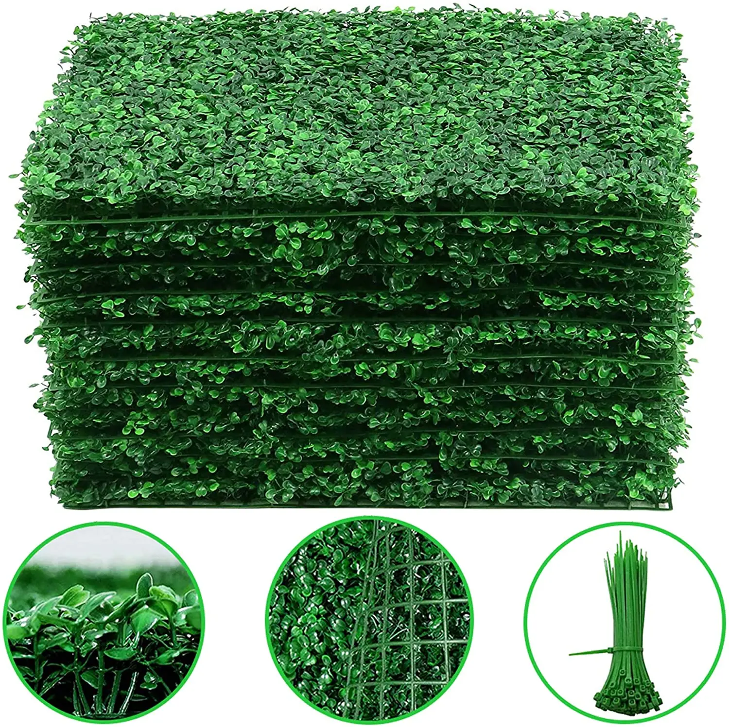 10/12/15Pcs Boxwood Panels- Boxwood Hedge Set UV Protected Privacy Hedge Screen Faux Boxwood for Outdoor, Indoor