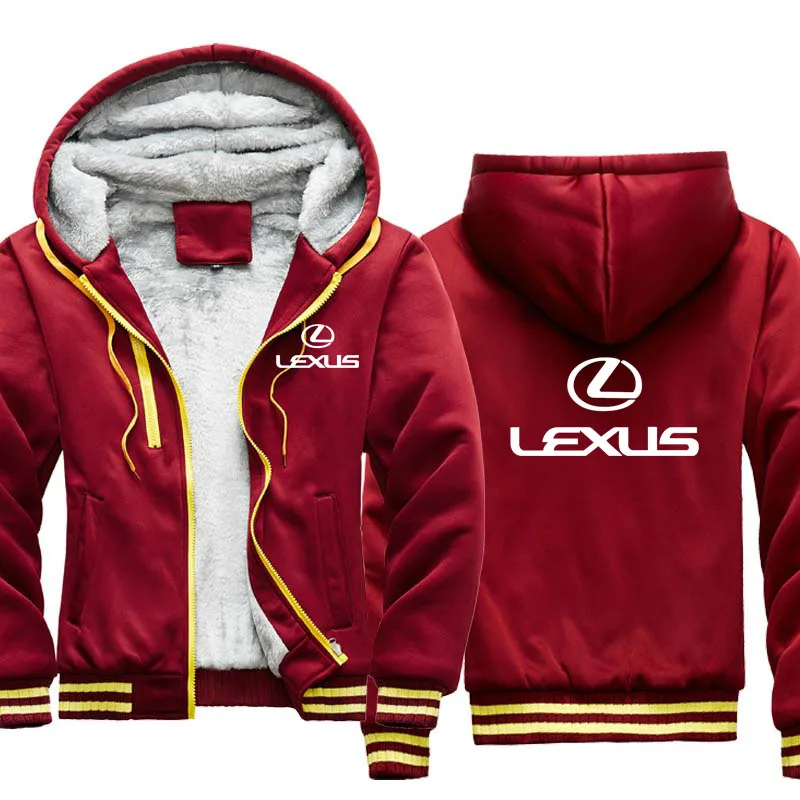 

Fashion winter velvet thickening Lexus Car Logo Print cotton Solid color Men's Hoodie Sweatshirt
